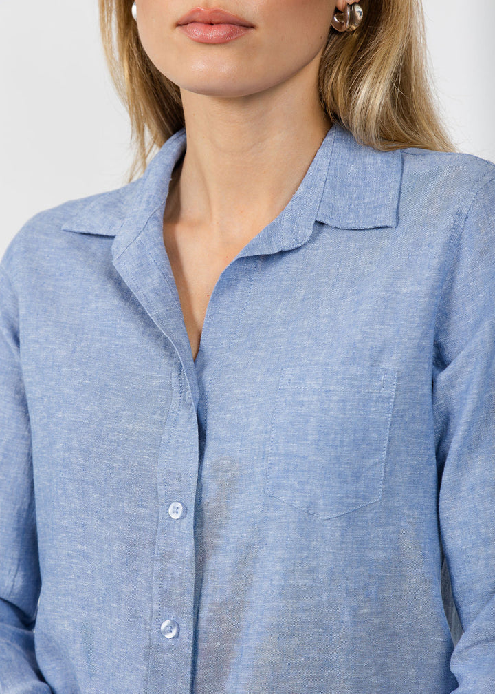 Jaime Pocket Linen Shirt - Water