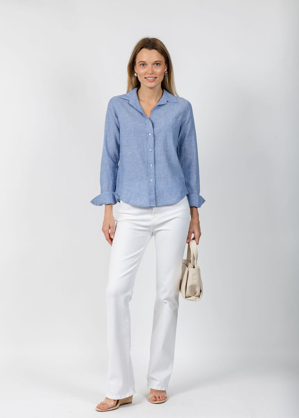 Jaime Pocket Linen Shirt - Water