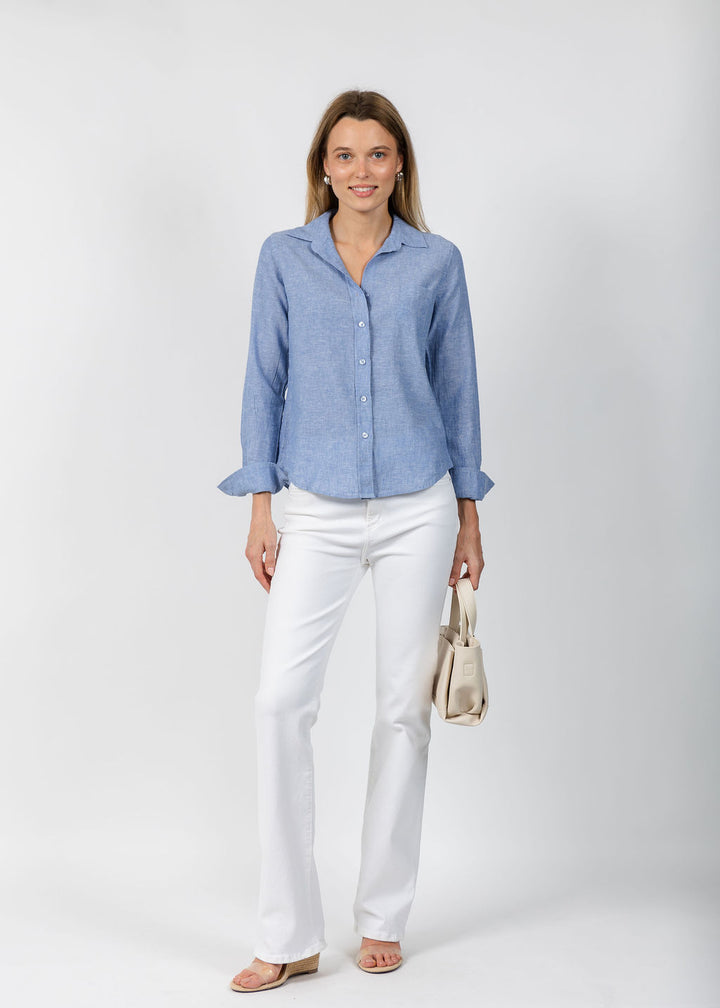 Jaime Pocket Linen Shirt - Water