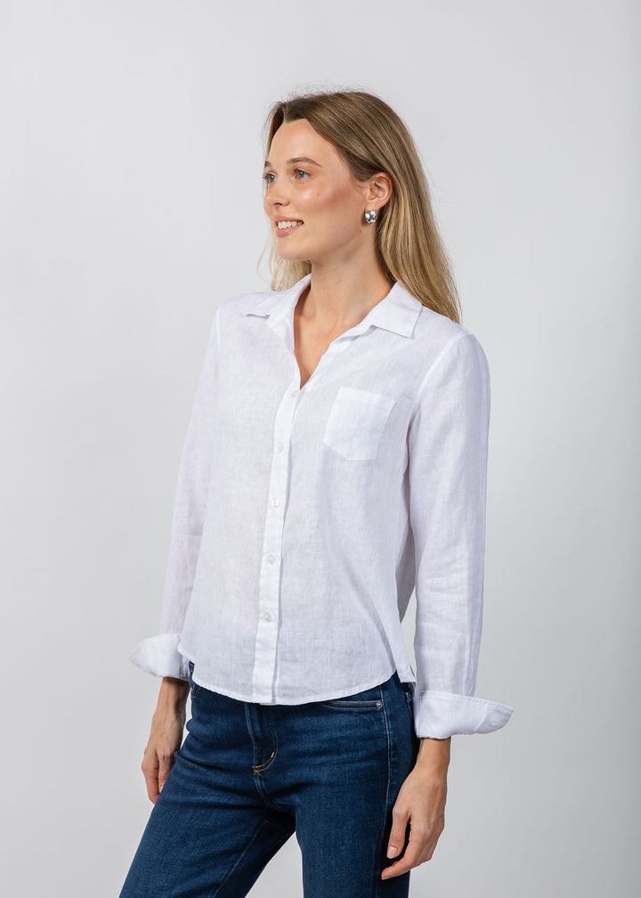 Jaime Pocket Linen Shirt - White