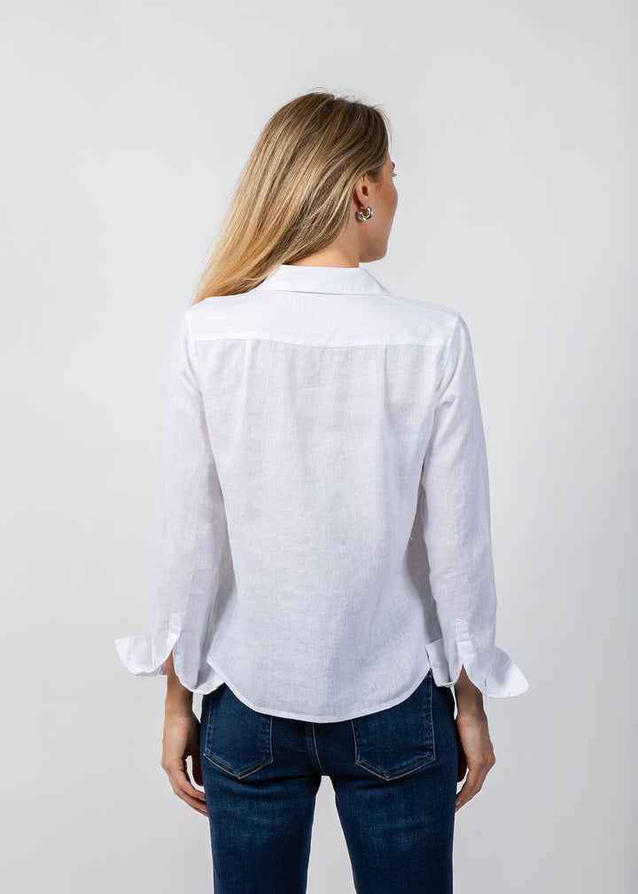 Jaime Pocket Linen Shirt - White