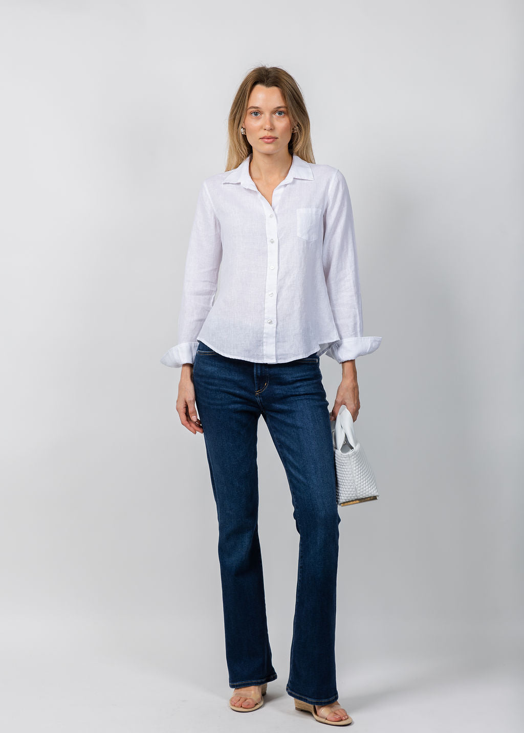 Jaime Pocket Linen Shirt - White