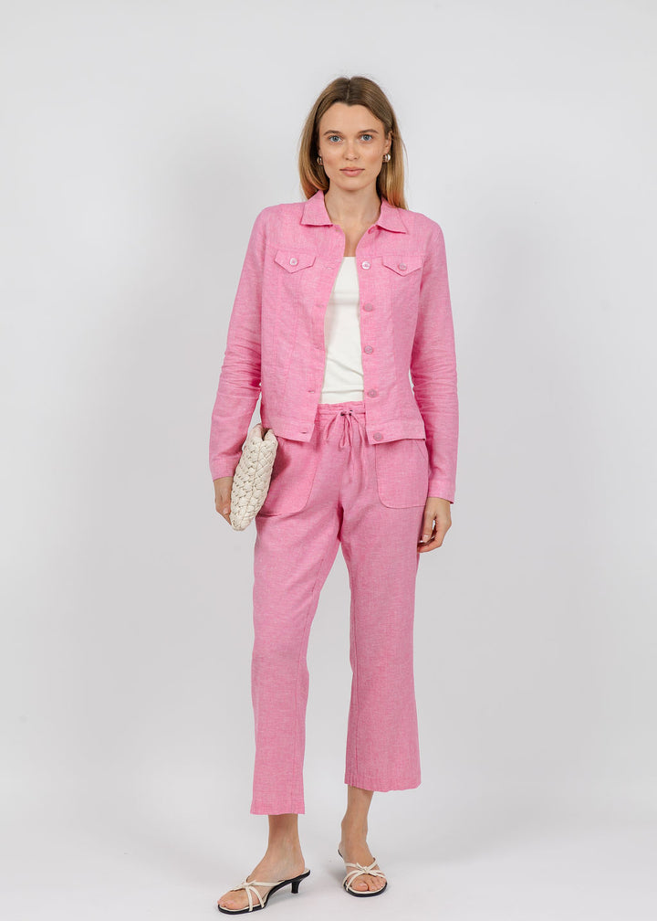 Pure Amici Lumila Linen Jacket and Pants in Petal available at Barbara Katz