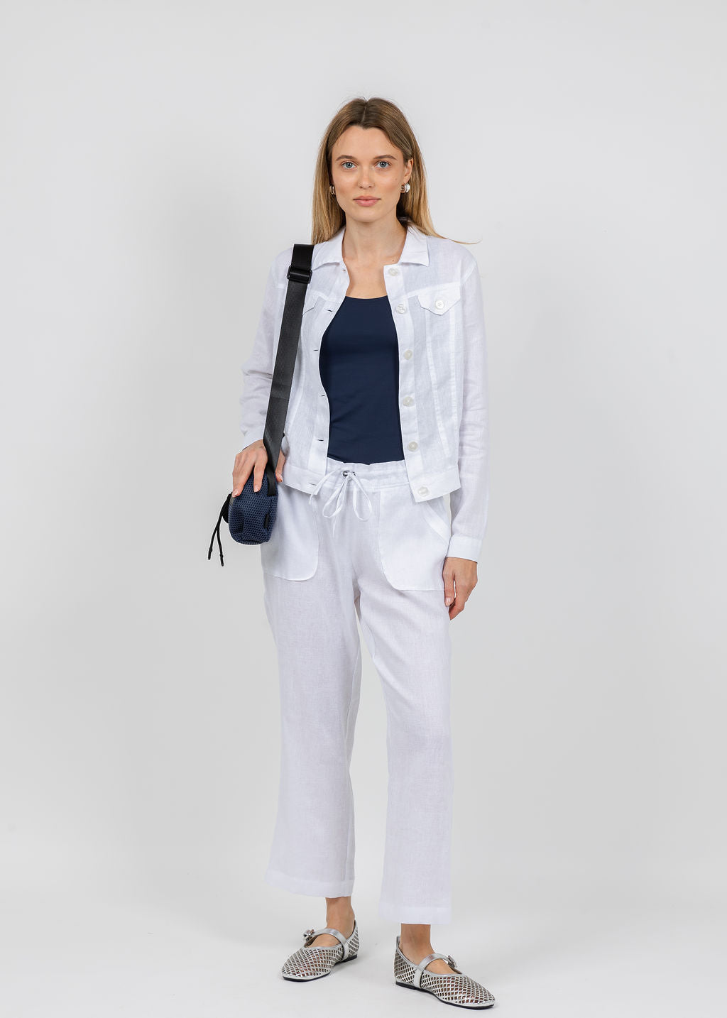 Pure Amici Lumila Linen Pants - White