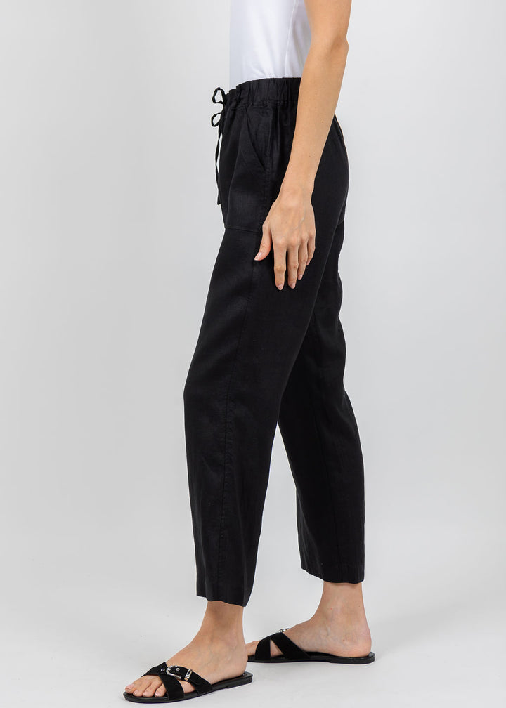 Pure Amici Lumila Linen Pants in Black available at Barbara Katz
