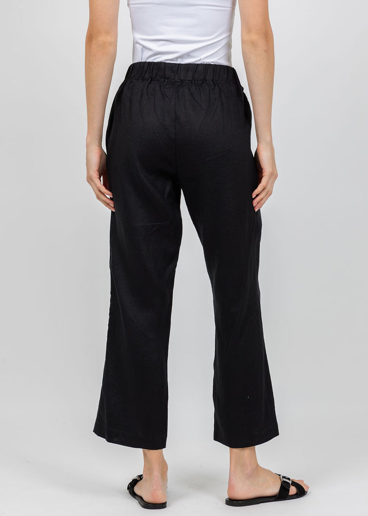 Pure Amici Lumila Linen Pants in Black available at Barbara Katz