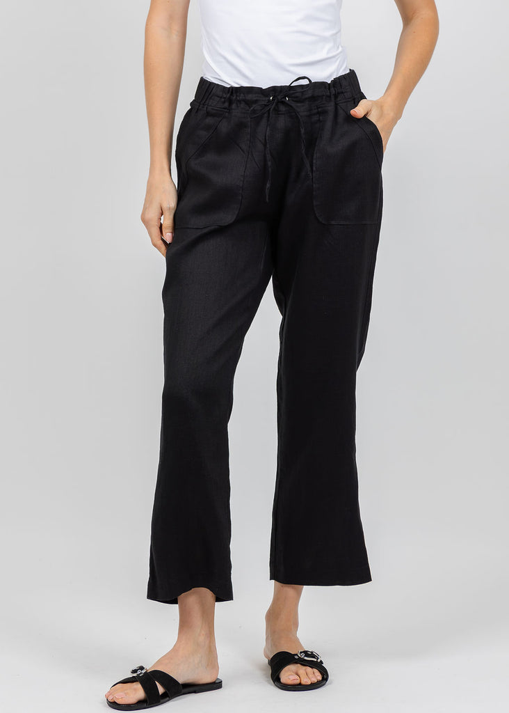 Pure Amici Lumila Linen Pants - Black