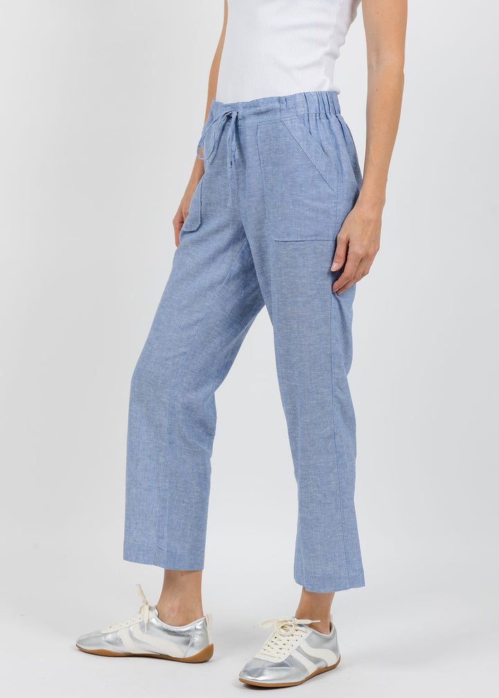 Pure Amici Lumila Linen Pants in Water available at Barbara Katz
