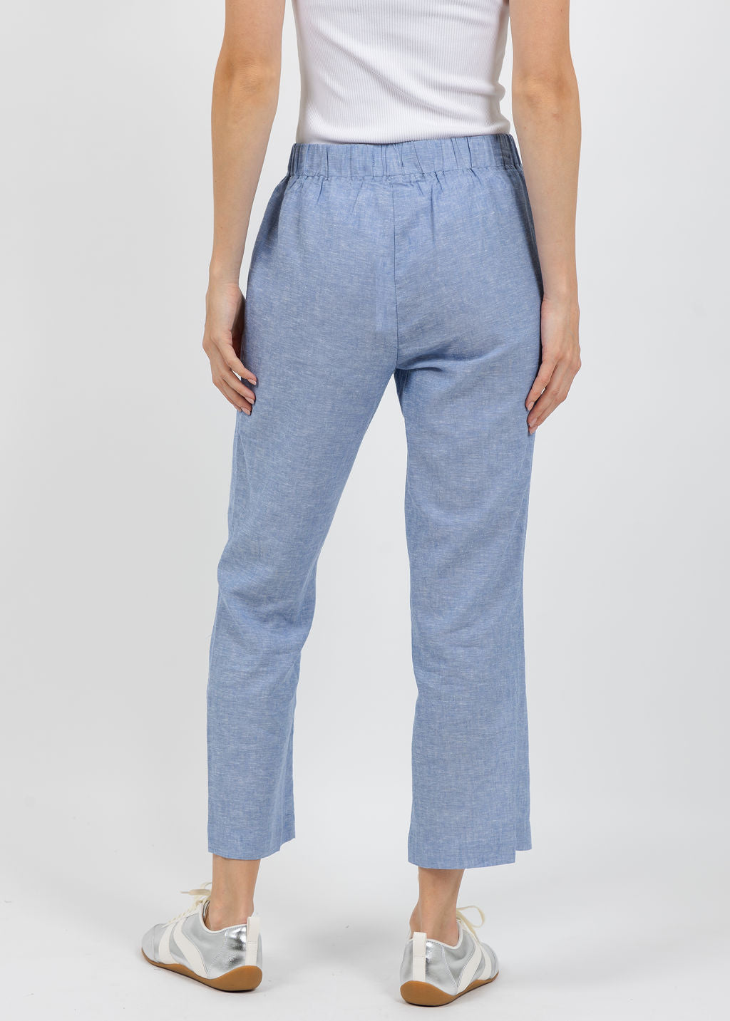Pure Amici Lumila Linen Pants in Water available at Barbara Katz