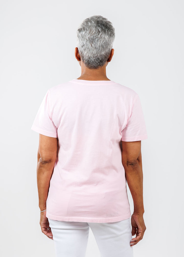 Pure Amici Short Sleeve Crew Tee in Light Pink available at Barbara Katz