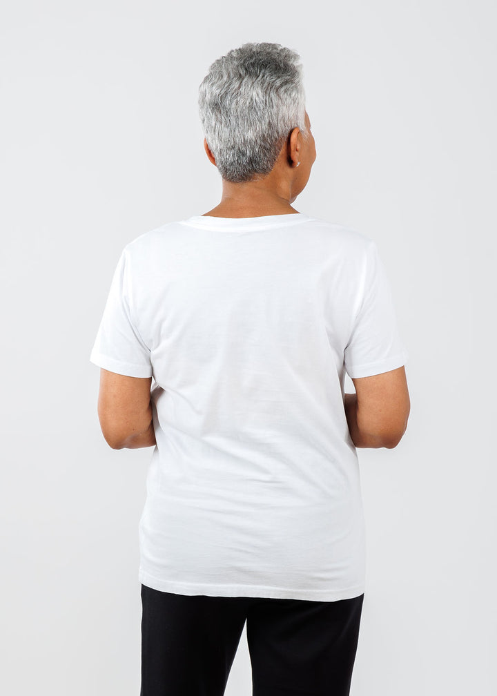 Pure Amici Short Sleeve Crew Tee in White available at Barbara Katz