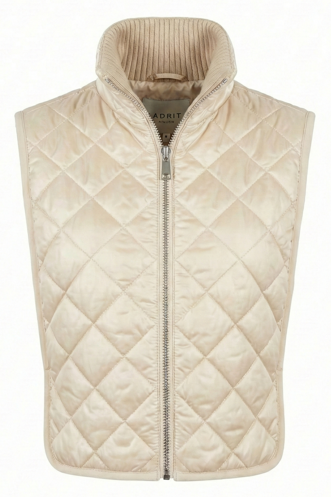 Adroit Atelier Quilty Zip-up Diamond Quilted Dickey in Cream available at Barbara Katz