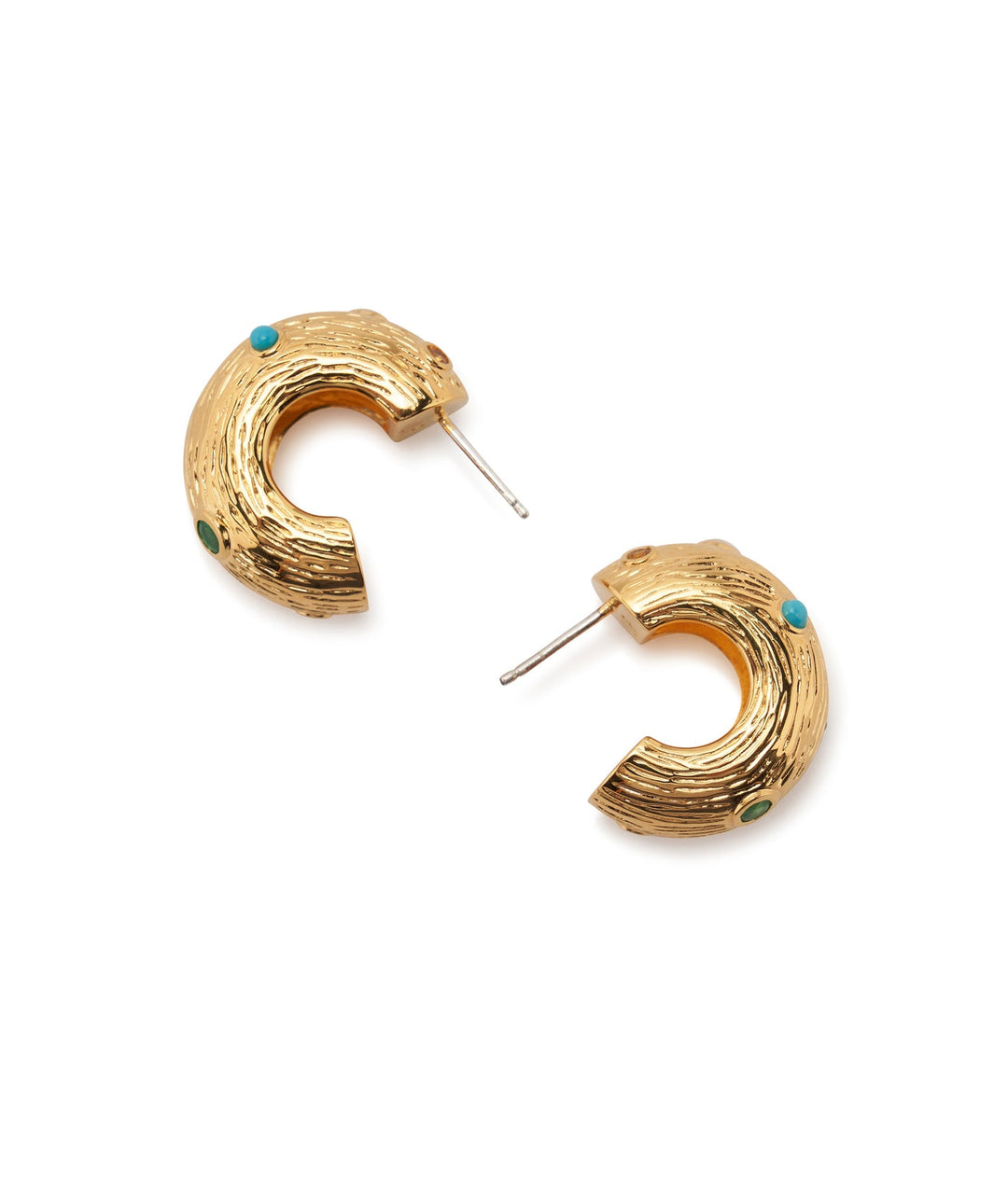 Lizzie Fortunato Kahlo Hoops in Gold available at Barbara Katz