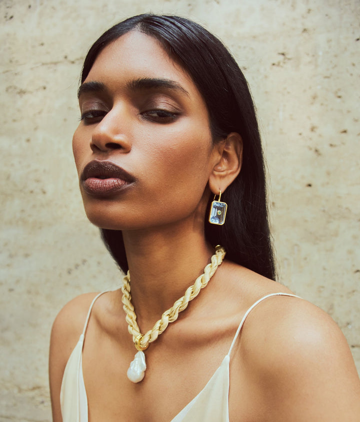 Lizzie Fortunato Tile Earrings in Glacier available at Barbara Katz