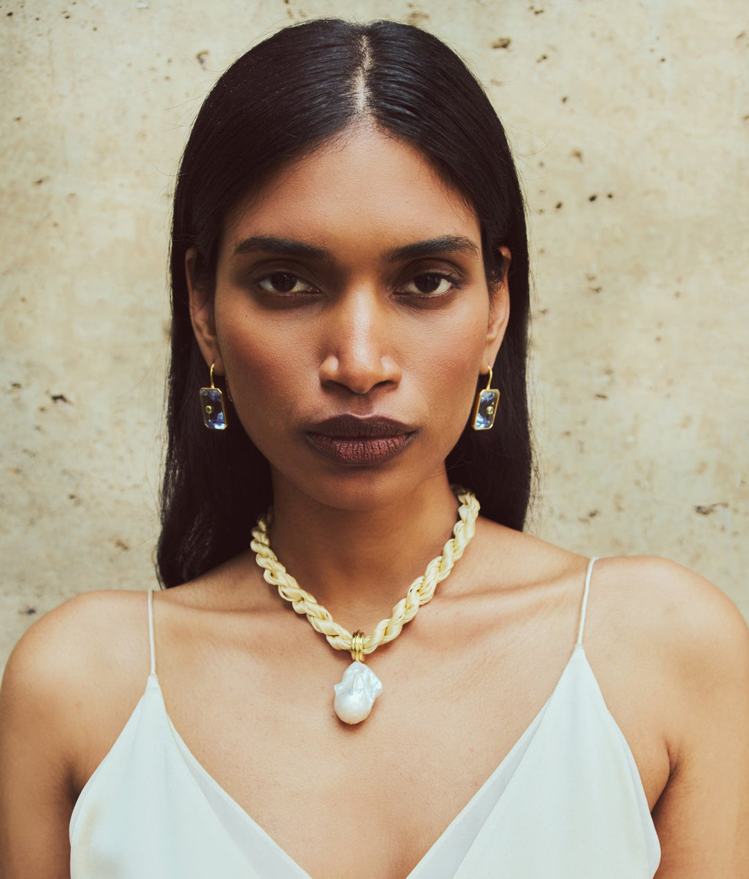 Lizzie Fortunato Tile Earrings in Glacier available at Barbara Katz