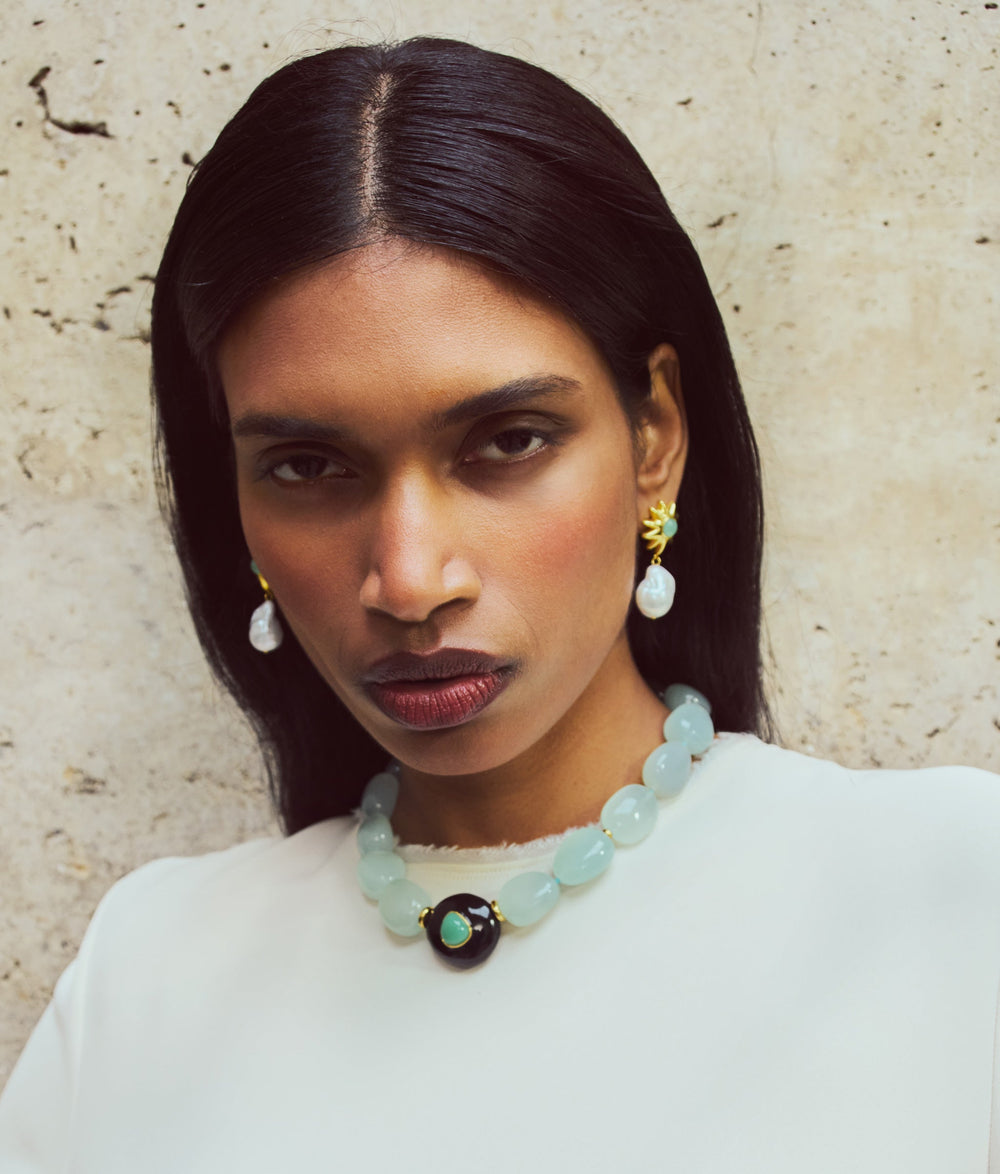 Lizzie Fortunato Andalusia Collar Necklace in Seafoam available at Barbara Katz