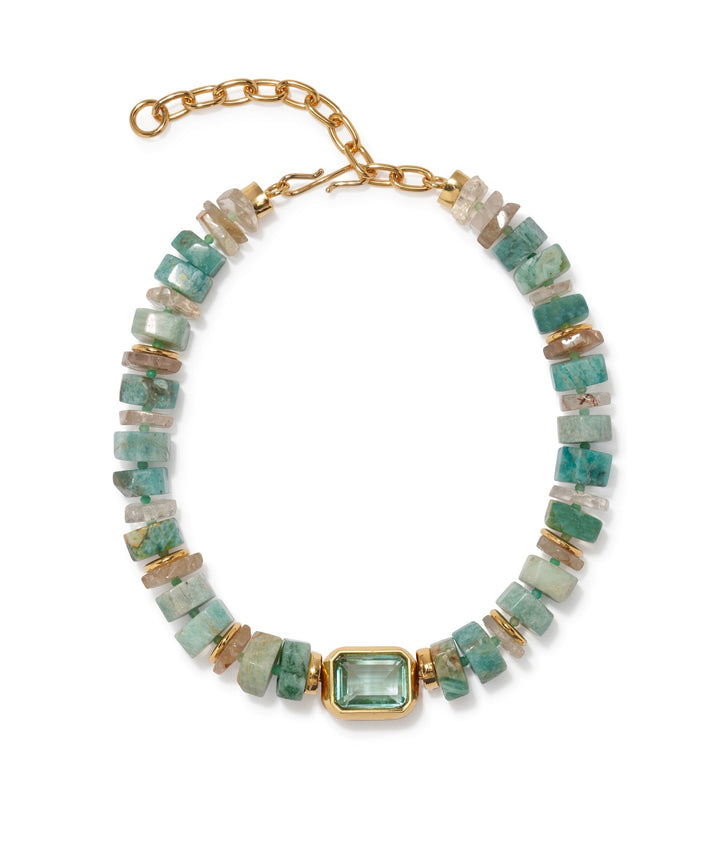 Lizzie Fortunato Goddess Collar Necklace in Sage Brush available at Barbara Katz