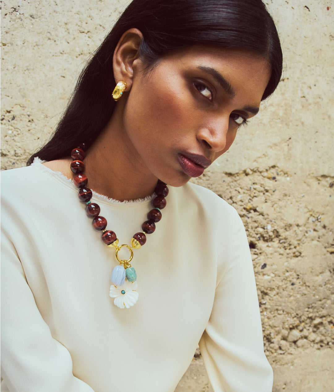 Lizzie Fortunato Desert Bloom Necklace in Multi available at Barbara Katz