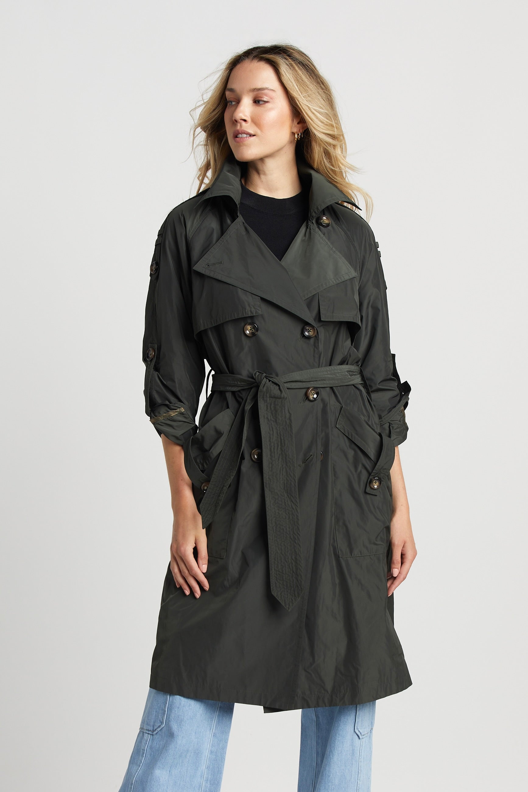 Adroit Atelier Raphael Trench Coat - Cilantro – Barbara Katz