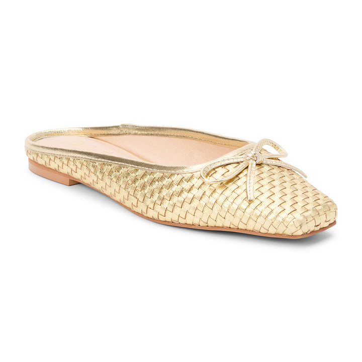 Coconuts by Matisse Remy Slip On Ballet Flats in Gold Weave available at Barbara Katz