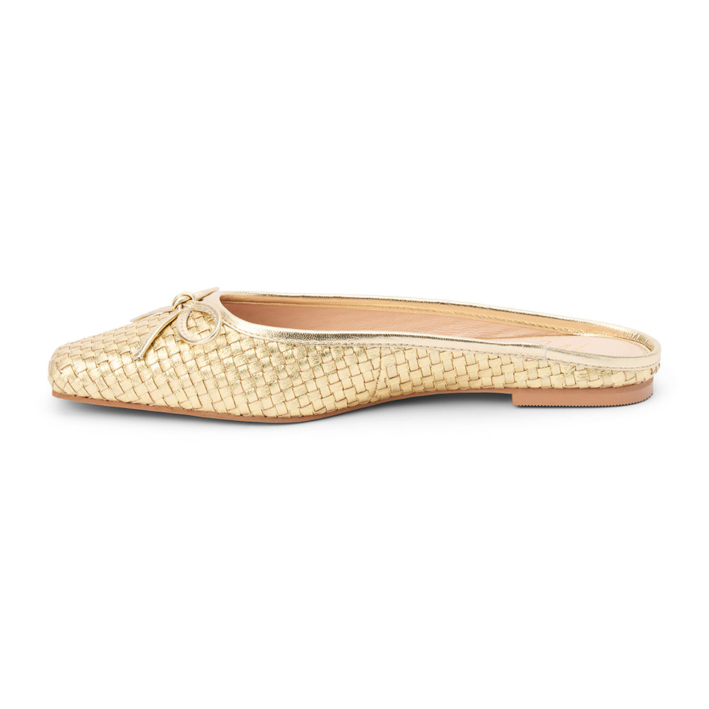 Coconuts by Matisse Remy Slip On Ballet Flats in Gold Weave available at Barbara Katz