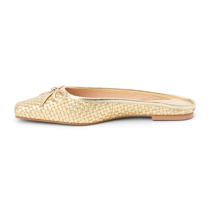 Coconuts by Matisse Remy Slip On Ballet Flats in Gold Weave available at Barbara Katz