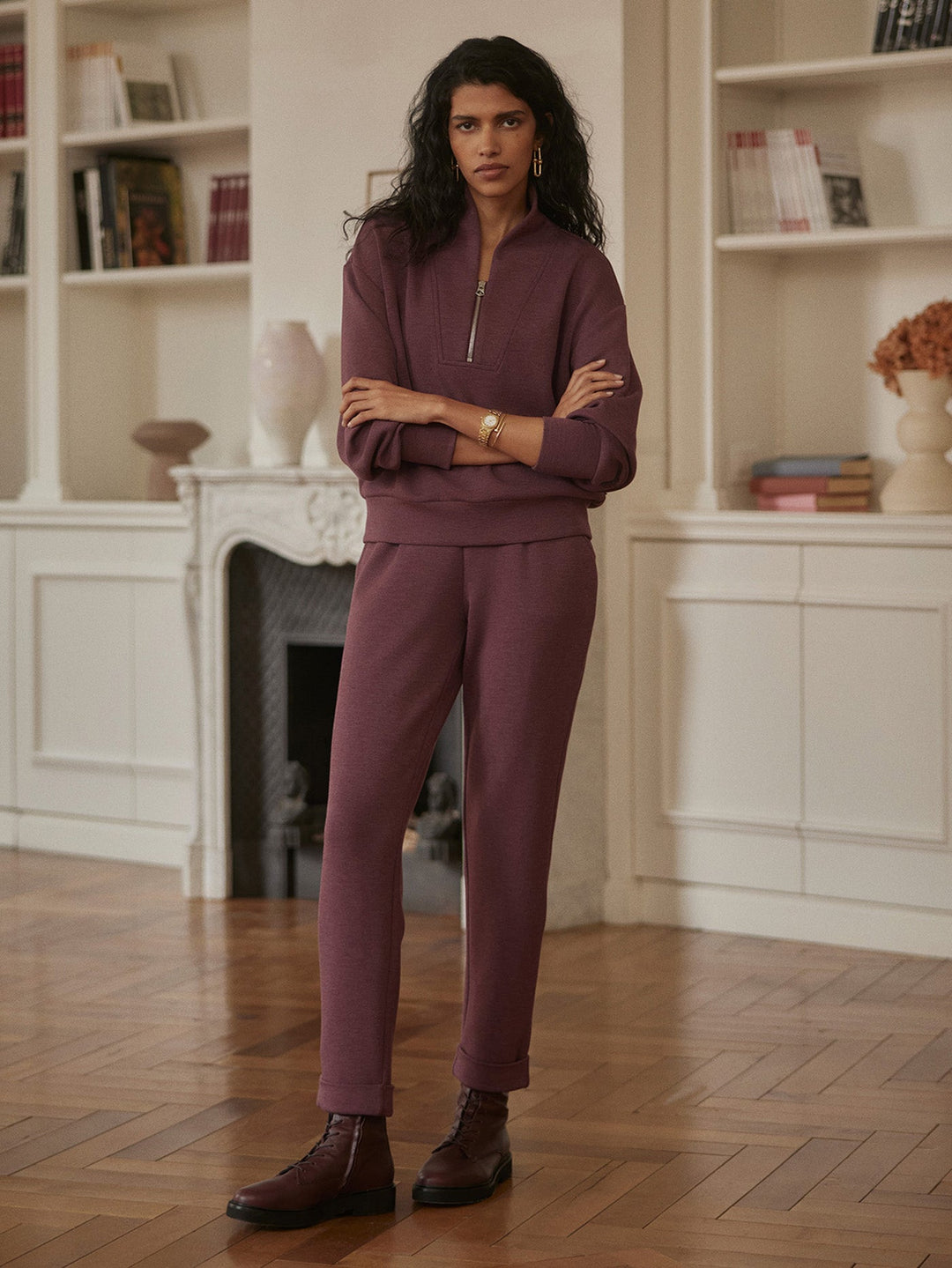 Varley The Rolled Cuff Pant 25" in Sassafras Marl available at Barbara Katz