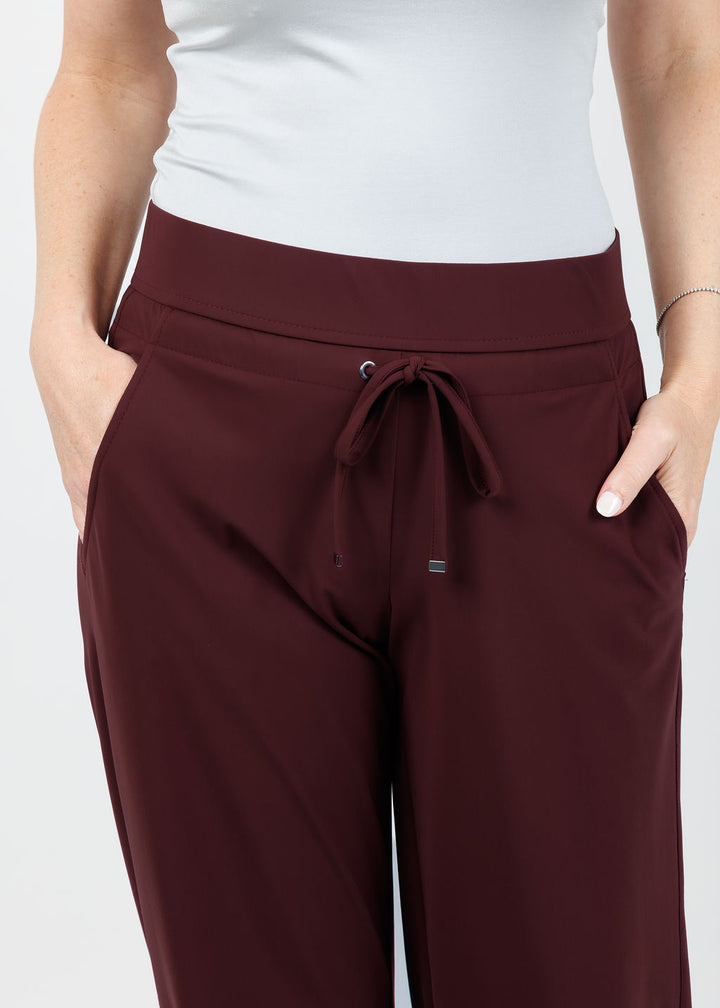 Raffaello Rossi Candice Straight Pants in Burgundy available at Barbara Katz