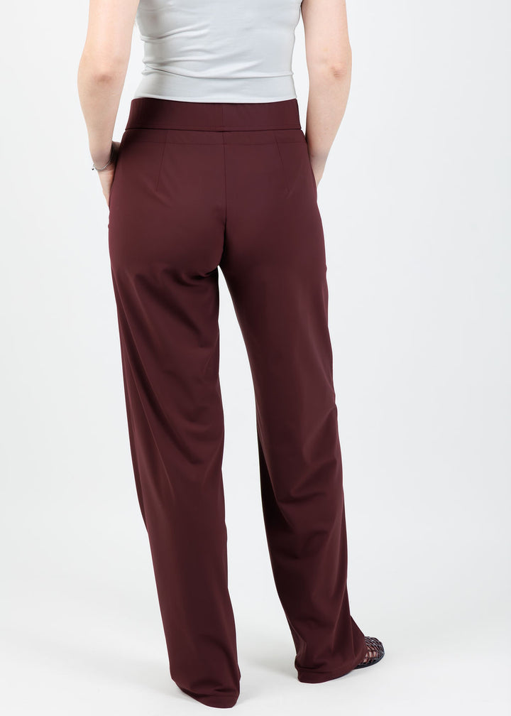 Raffaello Rossi Candice Straight Pants in Burgundy available at Barbara Katz