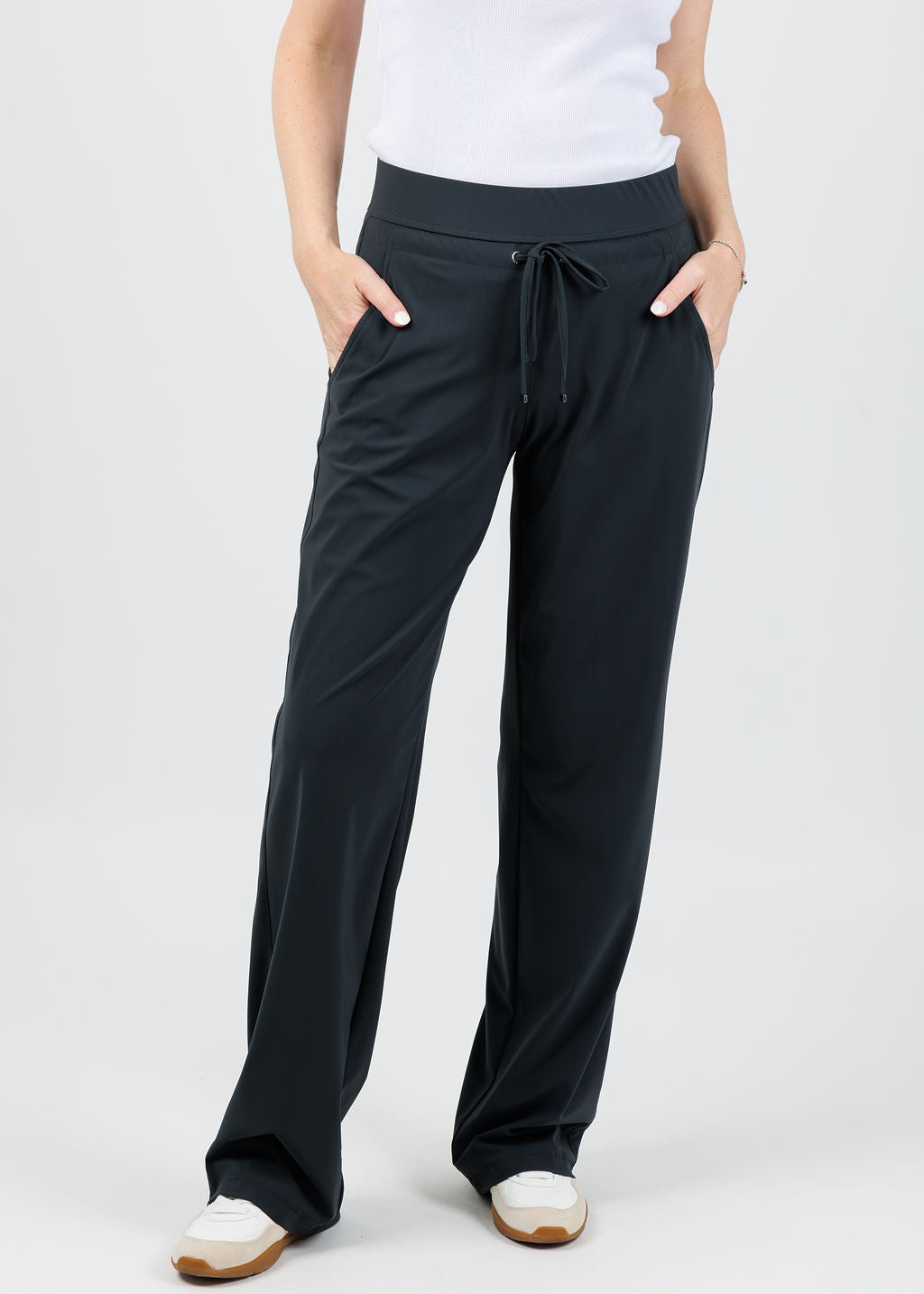 Raffaello Rossi Candice Straight Pants in Slate available at Barbara Katz