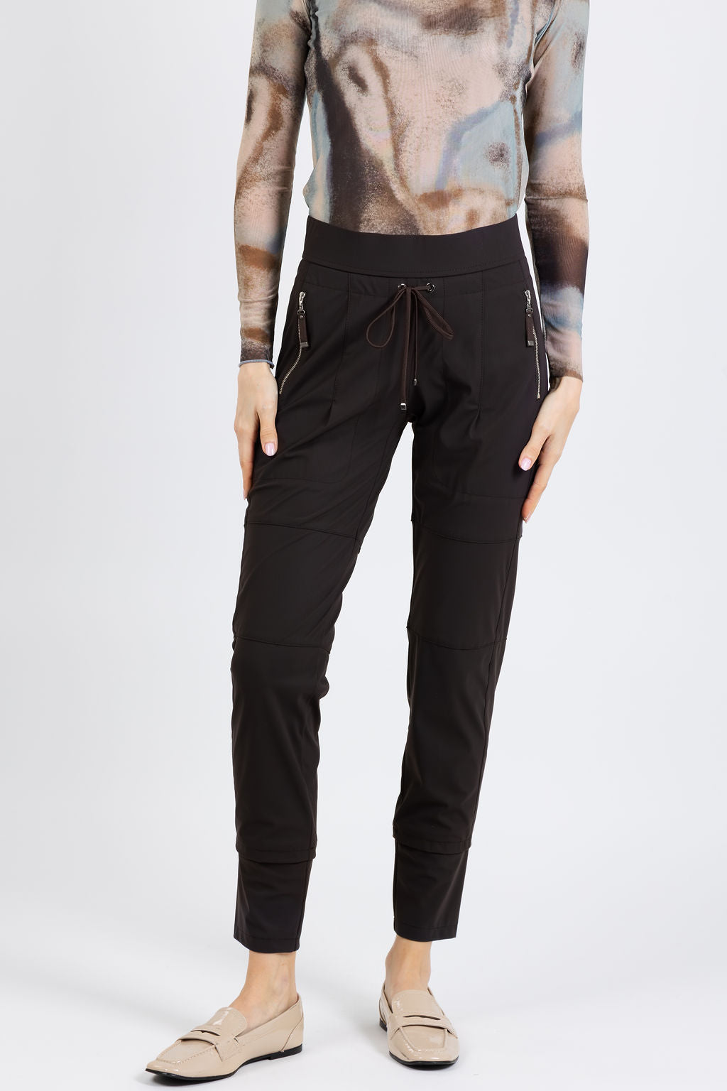 Raffaello Rossi Candy Pants in Dark Brown available at Barbara Katz