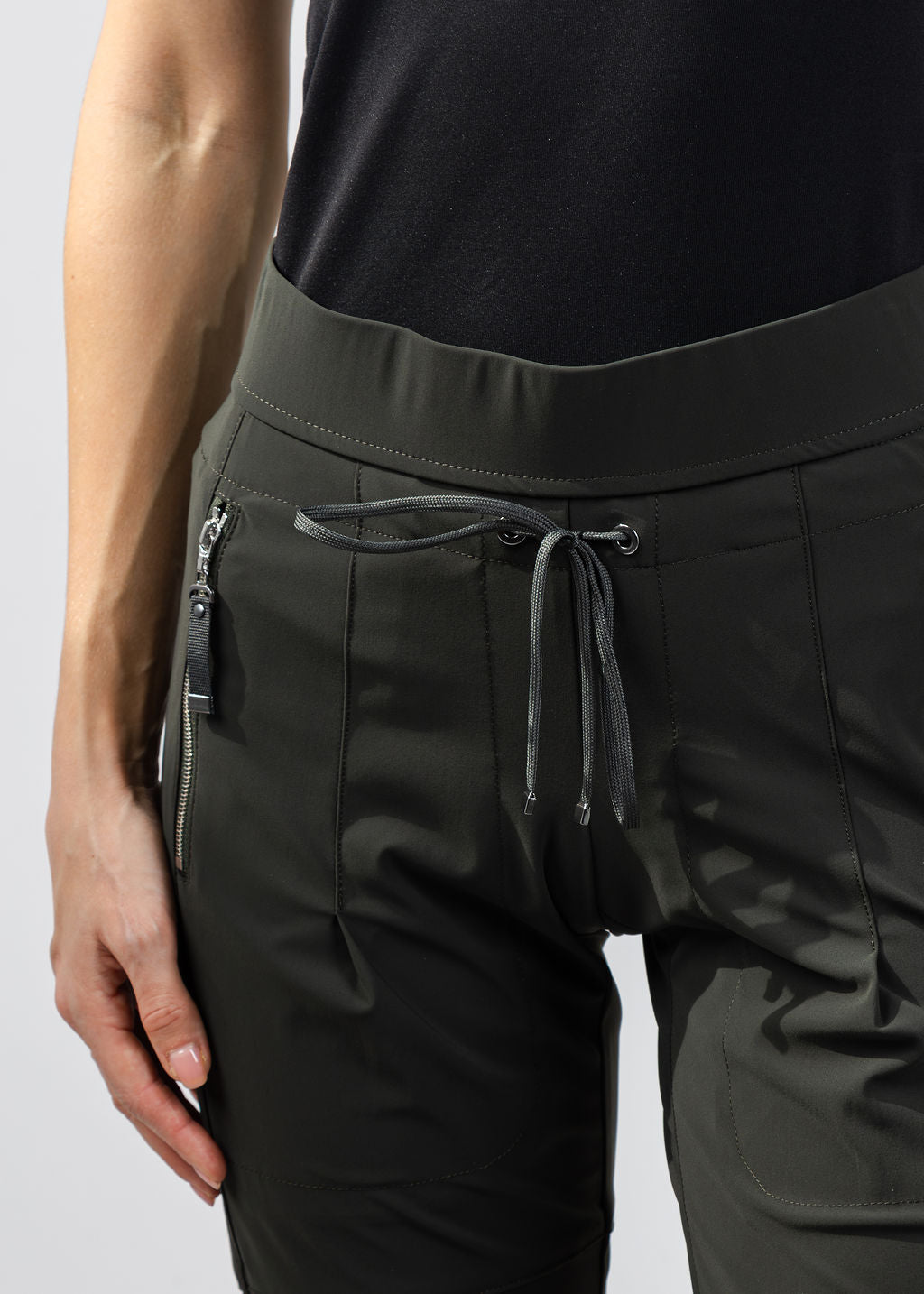 Raffaello Rossi Candy Pants in Dark Olive available at Barbara Katz