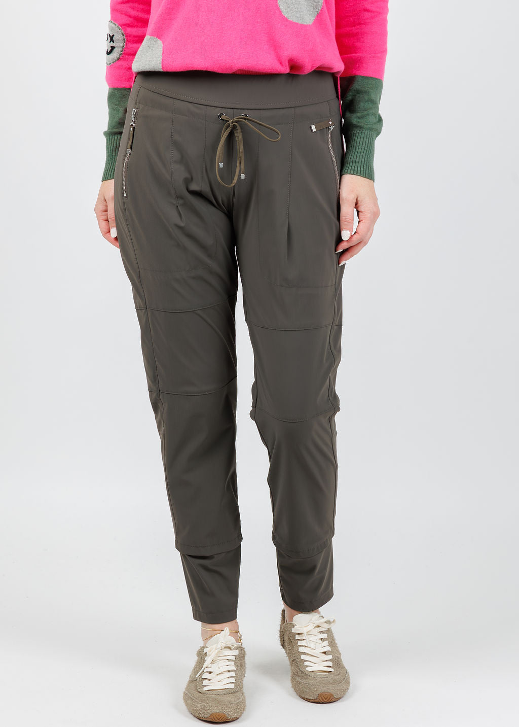 Raffaello Rossi Candy Pants in Olive available at Barbara Katz