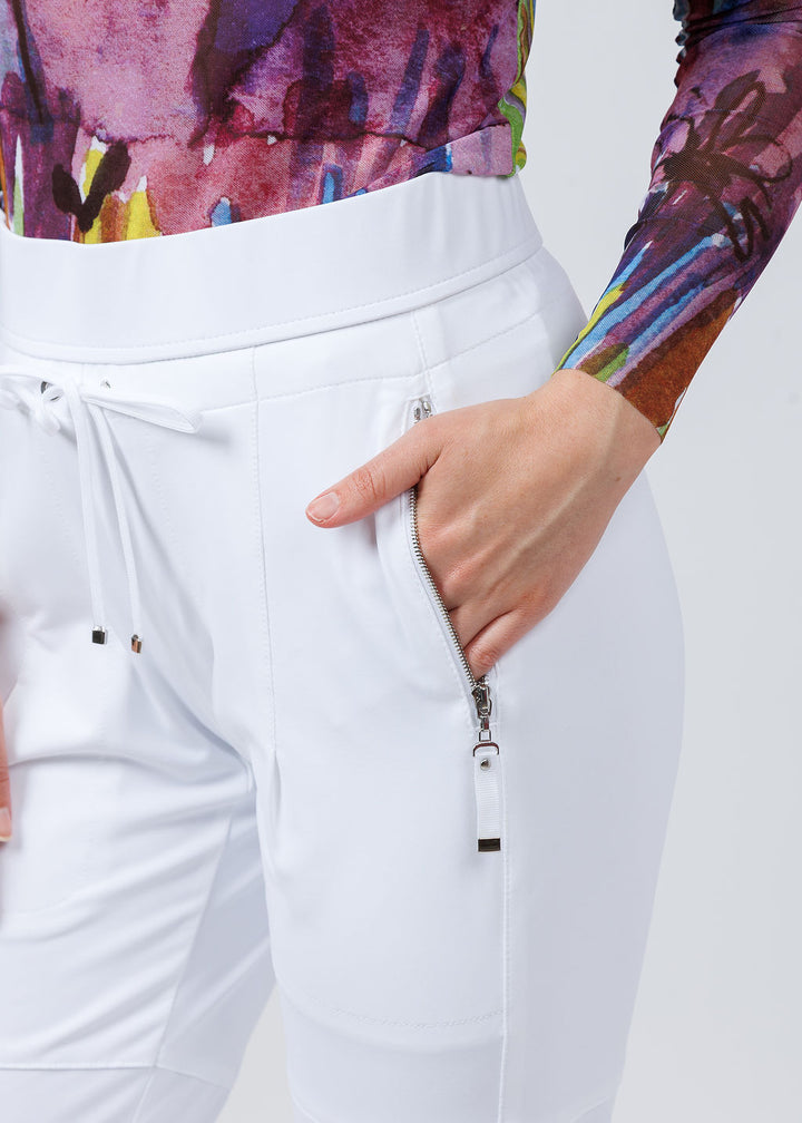 Raffaello Rossi Candy Pants  in White available at Barbara Katz 