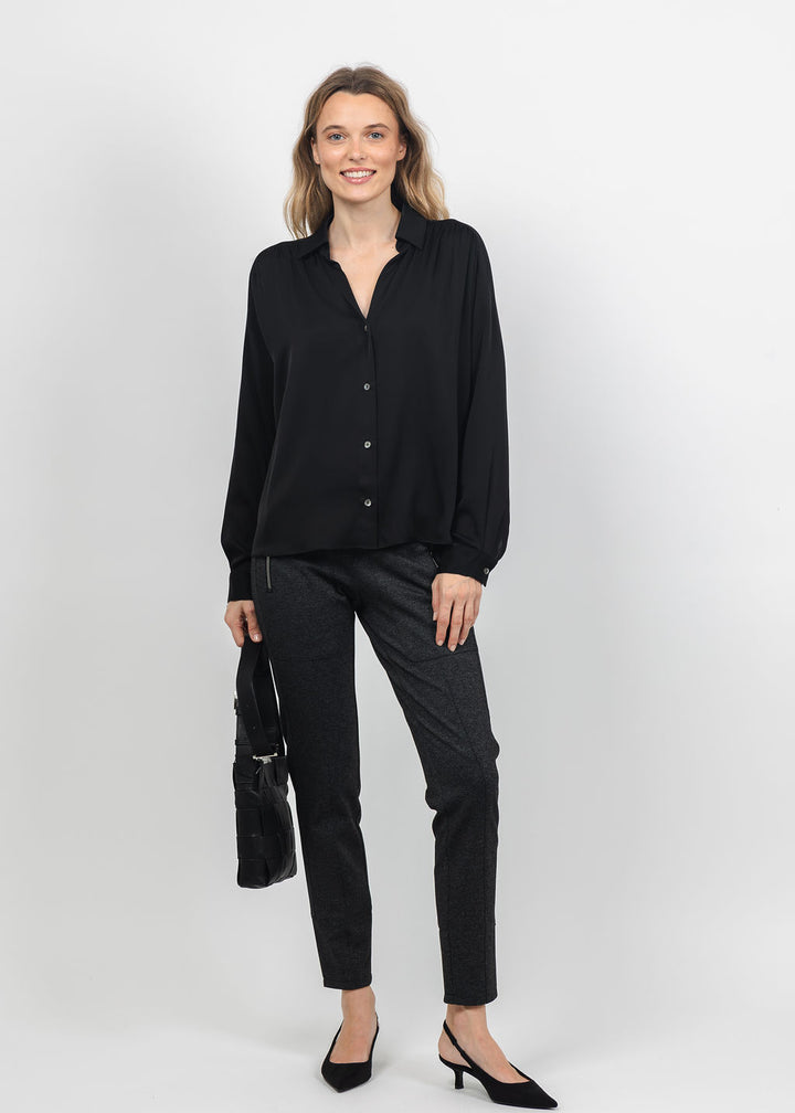 Raffaello Rossi Corry Jersey Pant in Dark Grey Graphical available at Barbara Katz