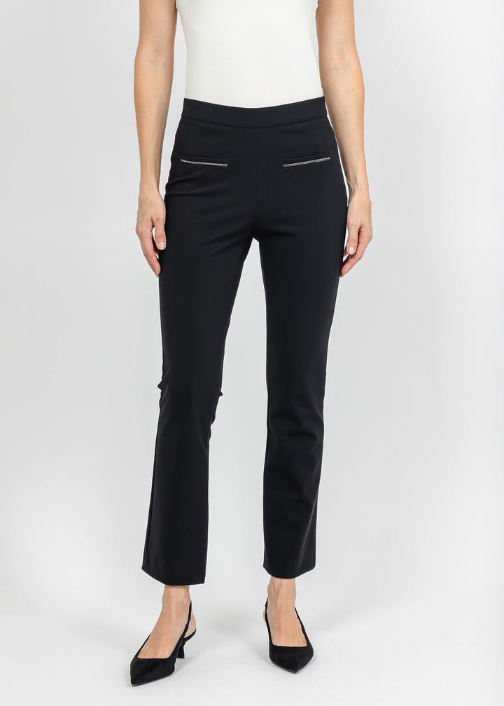 Raffaello Rossi Macy 7/8 Jersey Pant - Black available at Barbara Katz