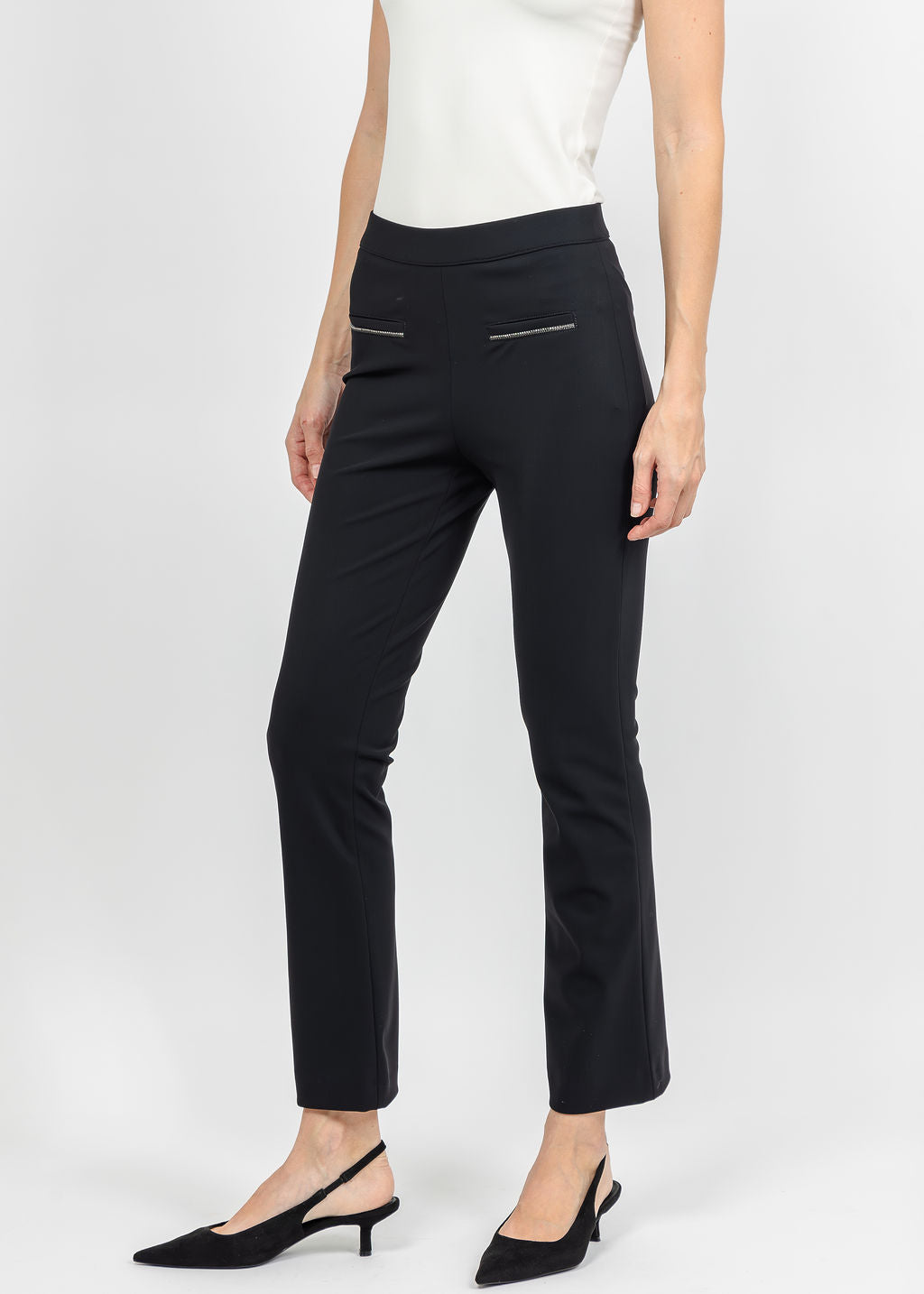 Raffaello Rossi Macy 7/8 Jersey Pant - Black available at Barbara Katz