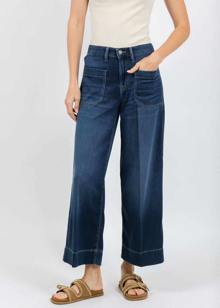 Raffaello Rossi Miru 6/8 Slouchy Pants in Denim available at Barbara Katz
