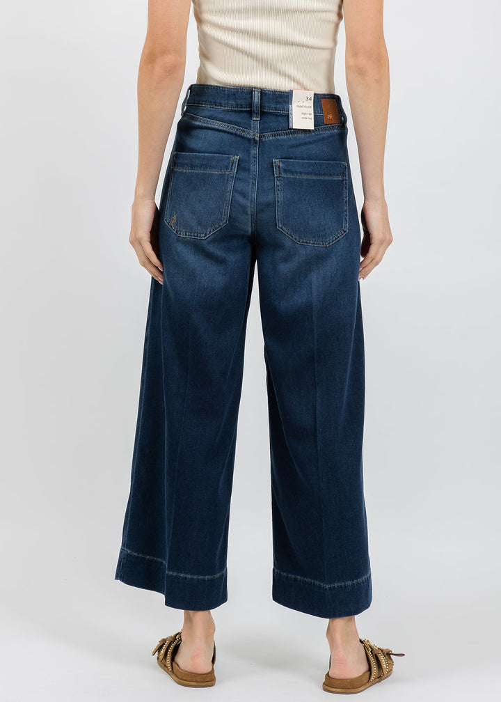 Raffaello Rossi Miru 6/8 Slouchy Pants in Denim available at Barbara Katz