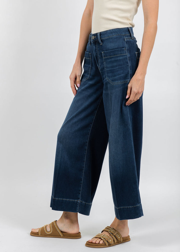 Raffaello Rossi Miru 6/8 Slouchy Pants in Denim available at Barbara Katz