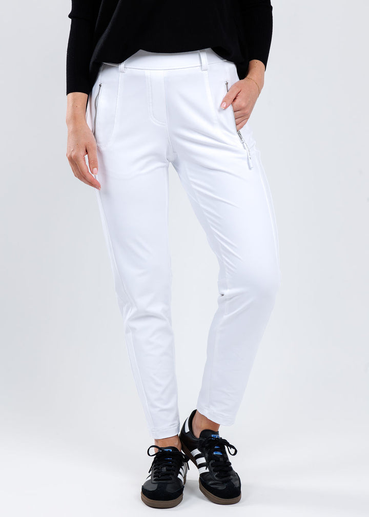 Raffaello Rossi Natina Sport Pants in White available at Barbara Katz