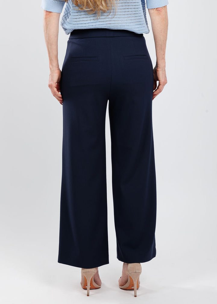 Raffaello Rossi Palina Crepe 6/8 Culotte Pants in Dark Blue available at Barbara Katz
