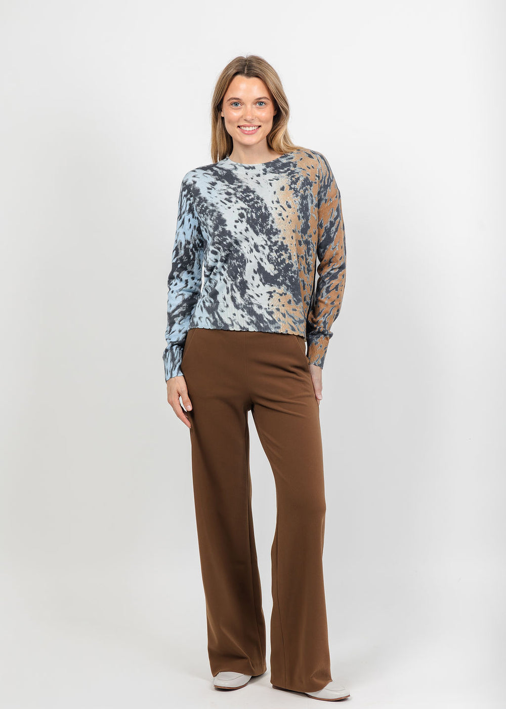 Raffaello Rossi Palina Long Jersey Pant in Cinnamon available at Barbara Katz