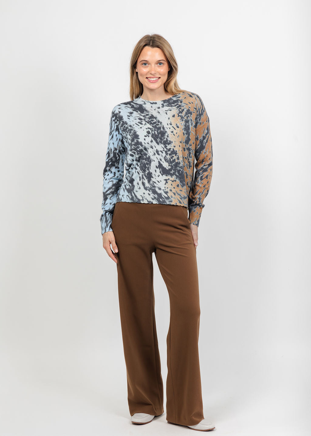 Raffaello Rossi Palina Long Jersey Pant in Cinnamon available at Barbara Katz