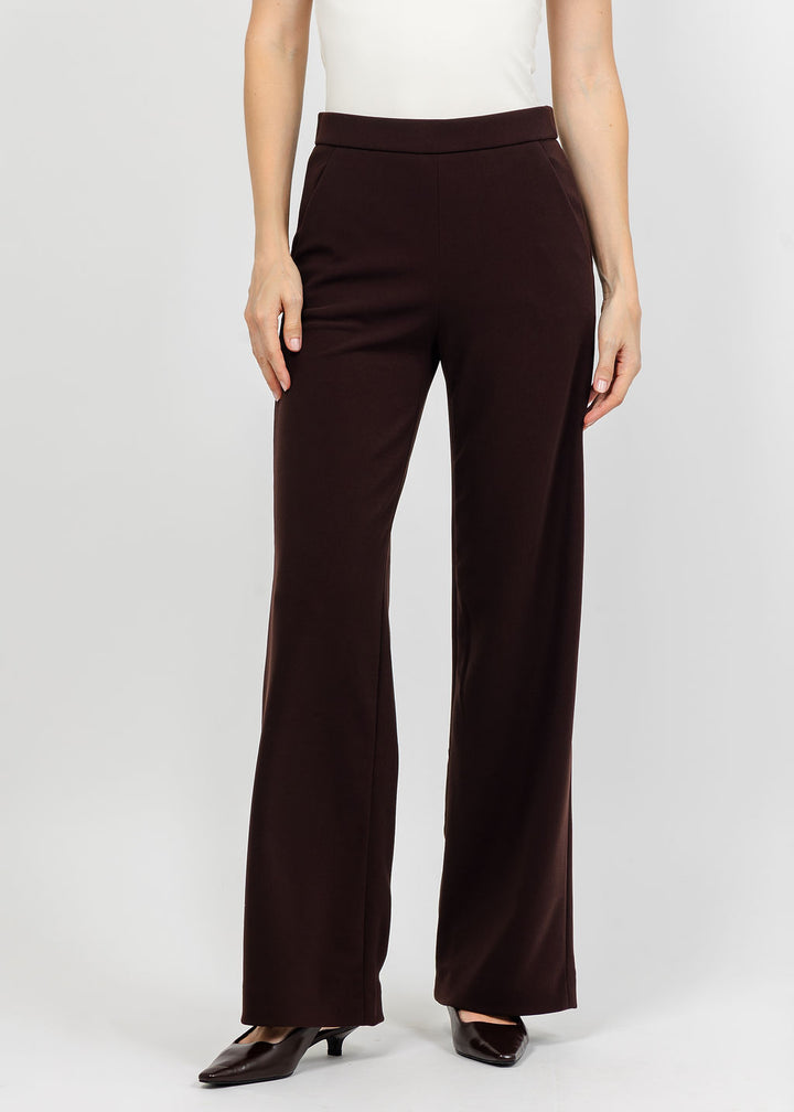 Raffaello Rossi Palina Long Jersey Pant in Dark Chocolate available at Barbara Katz
