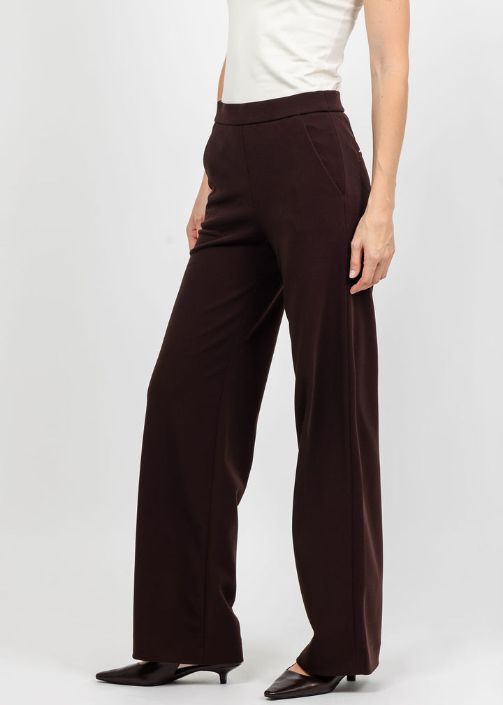 Raffaello Rossi Palina Long Jersey Pant in Dark Chocolate available at Barbara Katz
