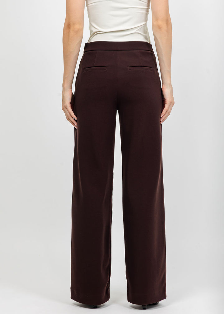 Raffaello Rossi Palina Long Jersey Pant in Dark Chocolate available at Barbara Katz