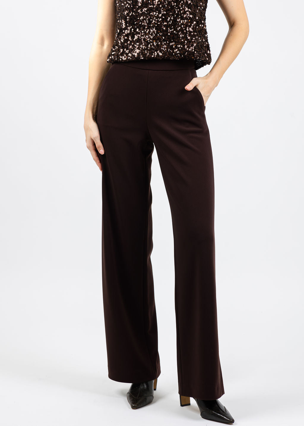 Raffaello Rossi Palina Long Pants in Brown available at Barbara Katz