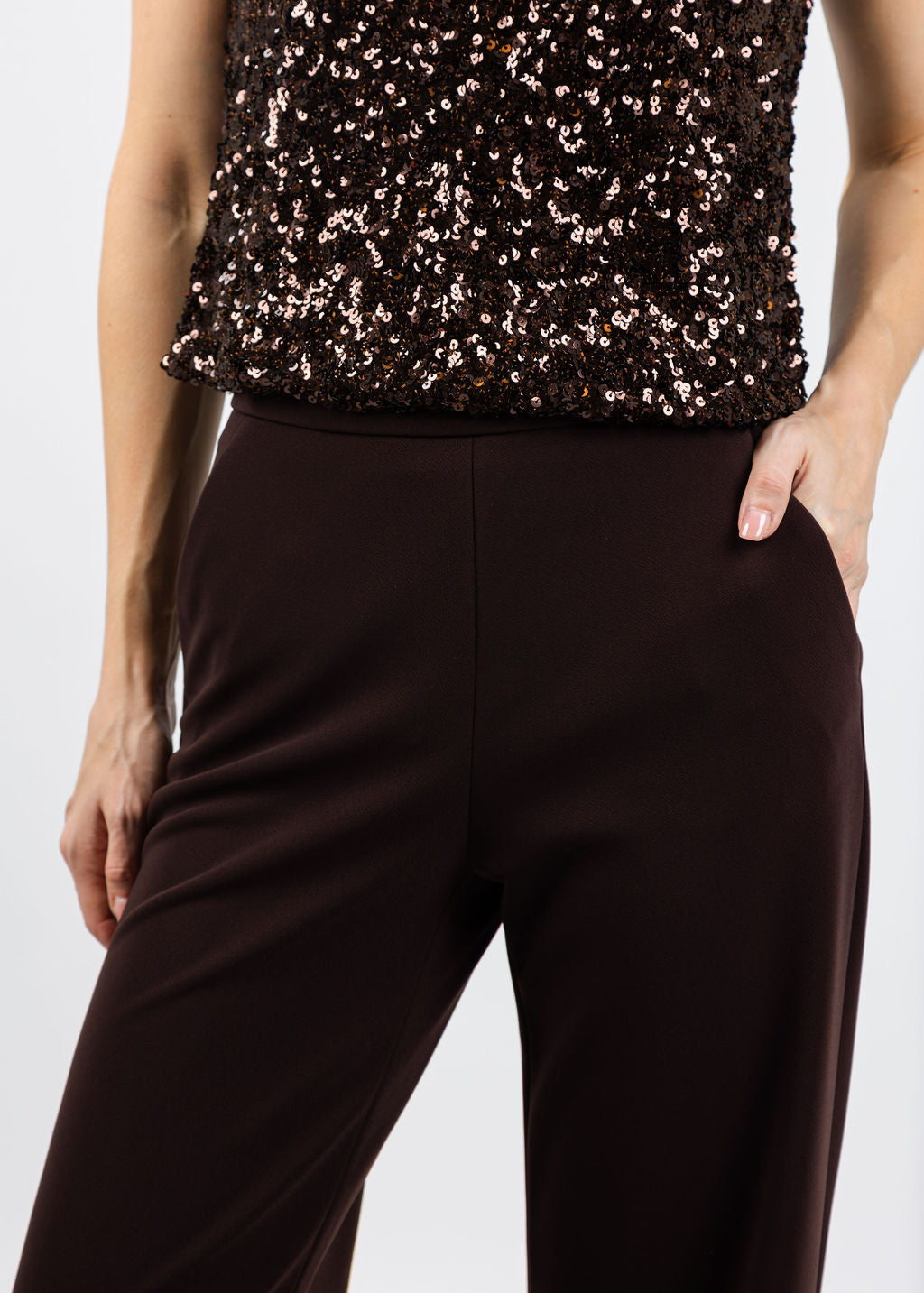 Raffaello Rossi Palina Long Pants in Brown available at Barbara Katz