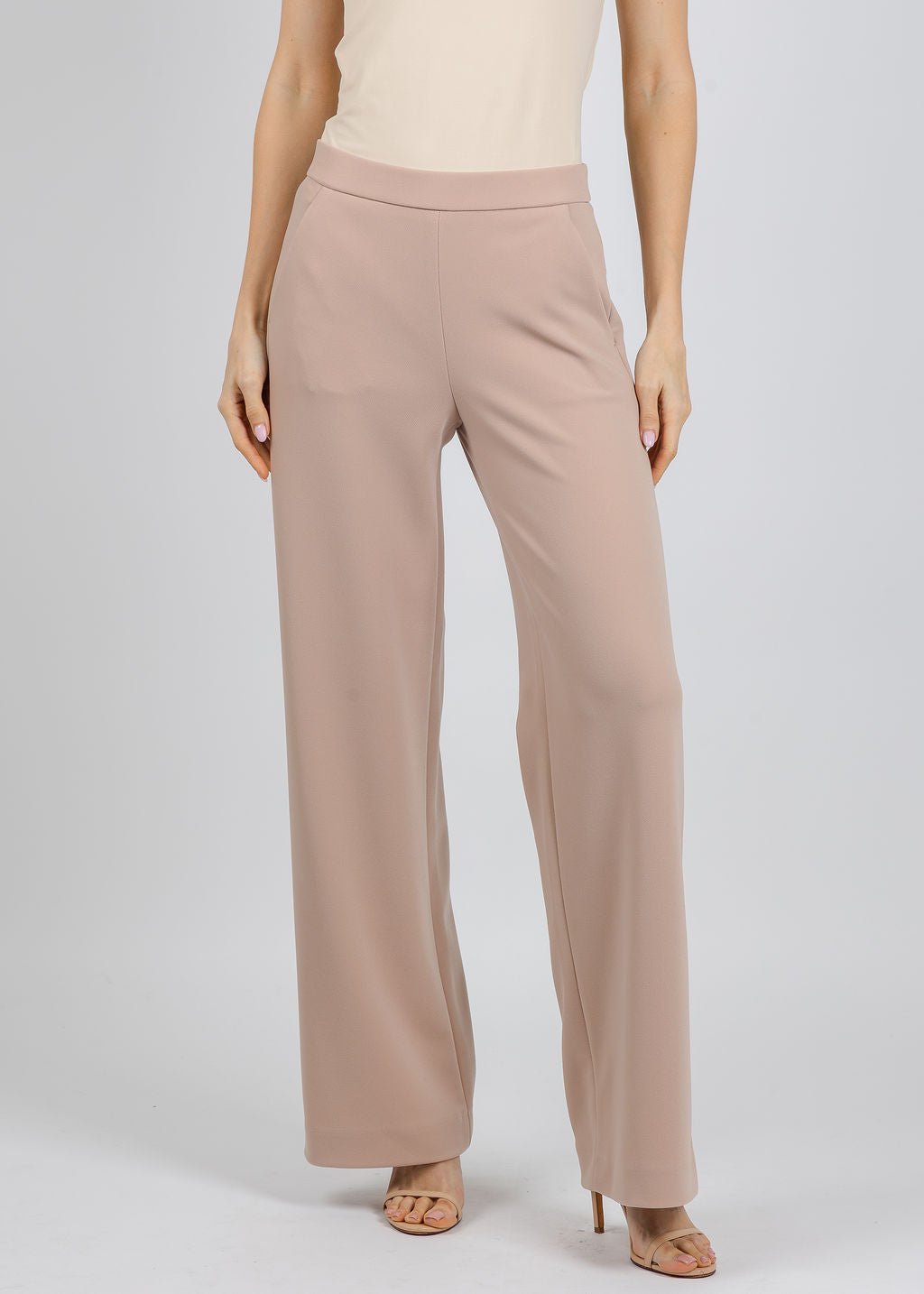 Raffaello Rossi Palina Long Pants in Warm Taupe available at Barbara Katz